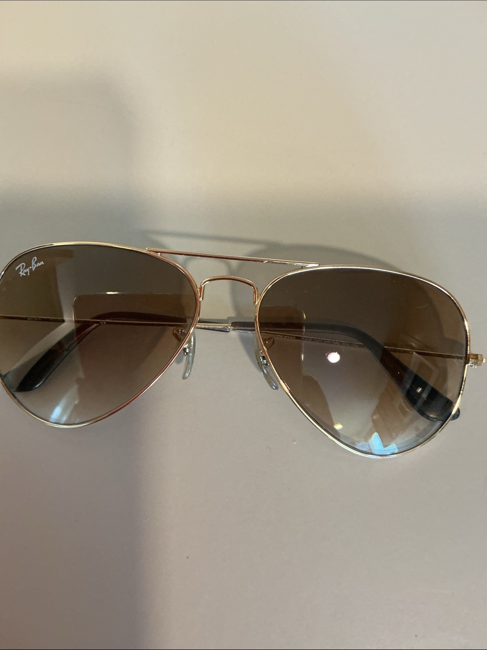 Ray-Ban Gold Aviator Sunglasses with Brown Lenses and Tan Case - Picture 7 of 9
